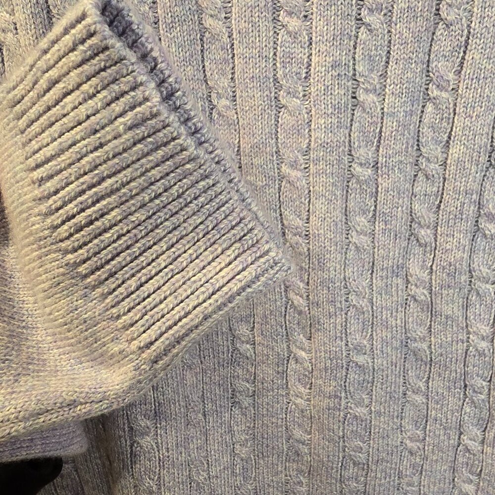 Talbots Purple Knited Sweater Size Large Button Accents - Picture 4 of 10